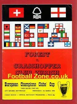 Nottingham Forest v Grasshopper Club Zurich 1979 - European Cup