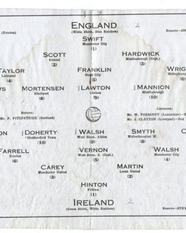 England v Ireland 1947 – Goodison Park Souvenir Everton