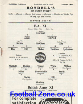 Army v FA X1 1959 – at Newcastle