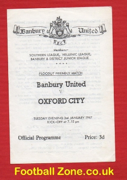 Banbury United v Oxford City 1967 Floodlight Friendly Match