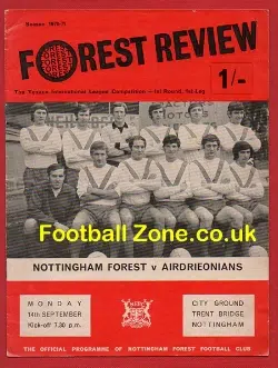 Nottingham Forest  v Airdrieonians Airdrie 1970 Texaco Cup 1st R