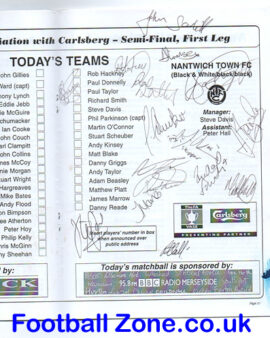 Cammell Laird v Nantwich Town 2006 – Multi Autographed Signed
