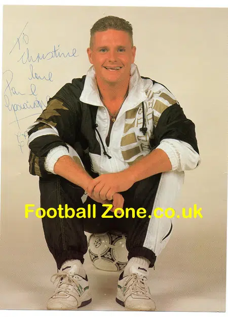 Tottenham Spurs Paul Gascoigne Autograph Picture – Double Sided