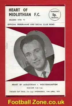 Heart Of Midlothian v Wolves 1971 – Texaco Cup Final