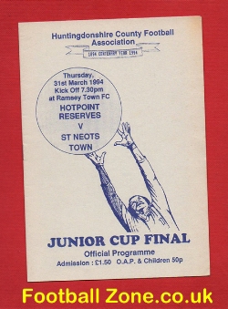 Hotpoint Reserves v St Neots Town 1994 – Junior Cup Final