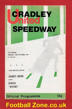 Cradley United Speedway v Ipswich 1976