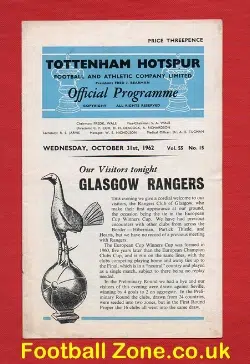 Tottenham Hotspur v Glasgow Rangers 1962