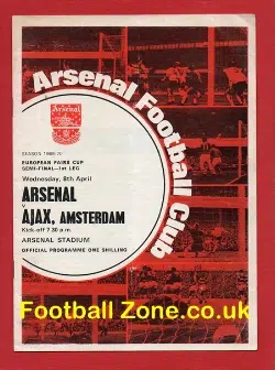 Arsenal v Ajax 1970 – Fairs Cup Semi Final Match