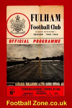 Fulham v Ferencvarosi Torna 1963 – Hungary Football Team