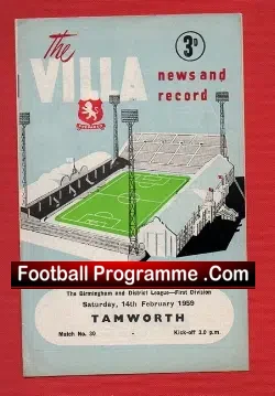 Aston Villa v Tamworth 1959 – Birmingham League
