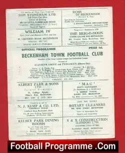 Beckenham Town v Penhill Standard 1967