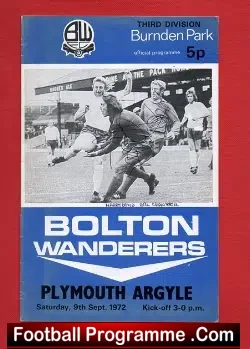Bolton Wanderers v Plymouth Argyle 1972 – Signed Dowd + Cranston