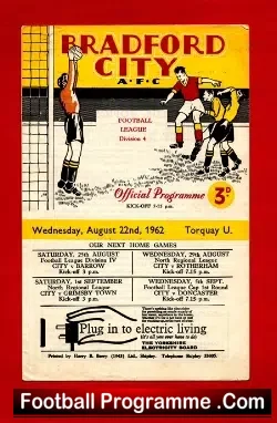 Bradford City v Torquay United 1962