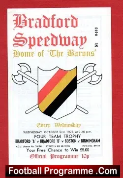 Bradford Speedway v Boston 1974 – B Meeting