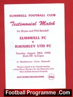 Bryan Bendall Testimonial Benefit Elmswell Haughley United 1990