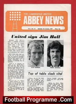 Cambridge United v Bradford City 1977 - football programme