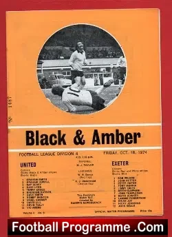Cambridge United v Exeter City 1974 - football programme