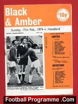 Cambridge United v Hereford United 1974 - football programme