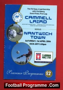 Cammell Laird v Nantwich Town 2006 – Multi Autographed Signed