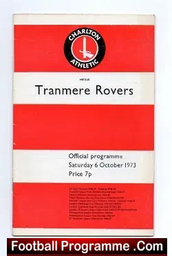 Charlton Athletic v Tranmere Rovers 1973