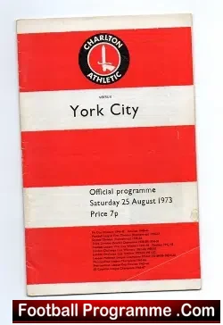 Charlton Athletic v York City 1973 - football programme