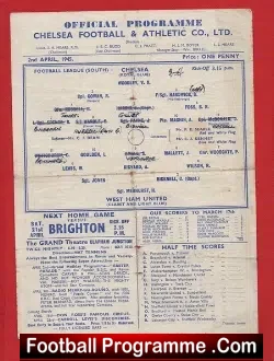 Chelsea v West Ham United 1945 – Wartime Football Programme