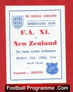 FA XI V New Zealand 1964 – Friendly Match – Northampton