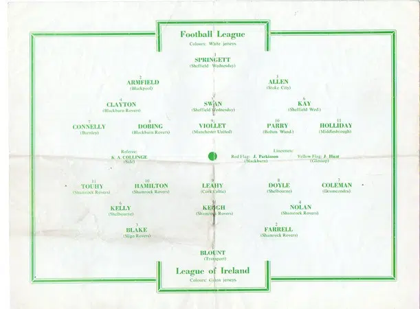 Football League v League Of Ireland 1959 – at Blackburn Rovers