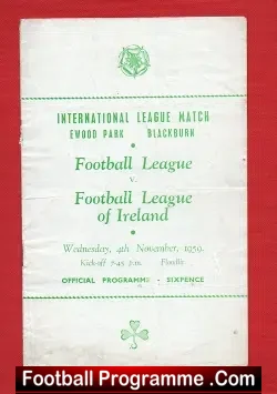 Football League v League Of Ireland 1959 – at Blackburn Rovers