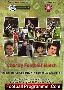 Gateshead FC Football Benefit Match Emmerdale Football Team 2005 - football programme