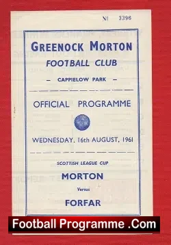 Greenock Morton v Forfar Athletic 1961