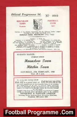 Hounslow Town v Hitchin Town 1960
