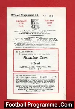 Hounslow Town v Ilford 1960
