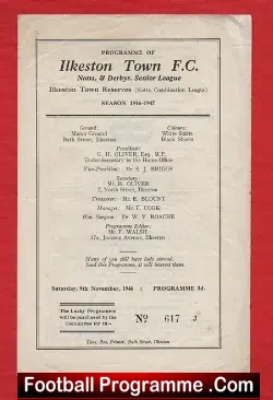 Ilkeston Town v New Haugton Villa 1946