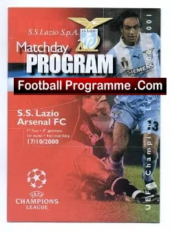 Lazio v Arsenal 2000 - football programme