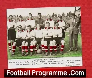 Liverpool Team Picture Postcards 1949 1950 + 90's - football memorabilia