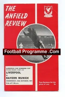 Liverpool v Bayern  Munich 1971 - ECWC - football programme