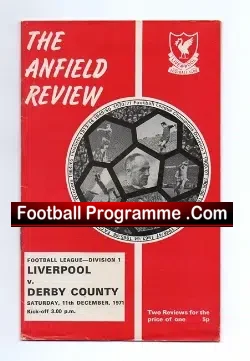 Liverpool v Derby County 1971 - football programme