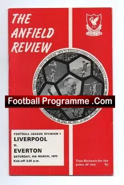 Liverpool v Everton 1972 - football programme