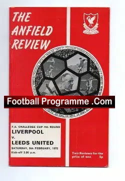 Liverpool v Leeds United 1972 - football programme