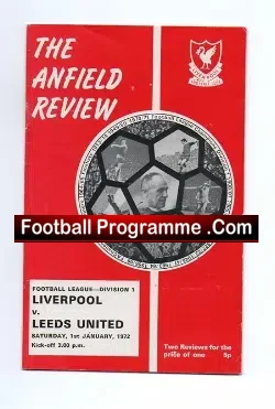 Liverpool v Leeds United 1972 - football programme