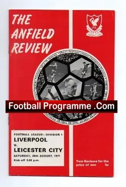 Liverpool v Leicester City 1971 - football programme