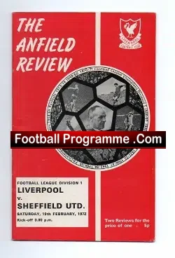 Liverpool v Sheffield United 1972 - football programme