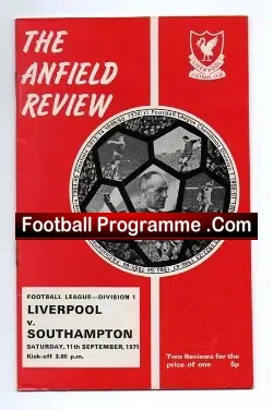 Liverpool v Southampton 1971 - football programme