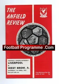 Liverpool v WBA 1972 - football programme