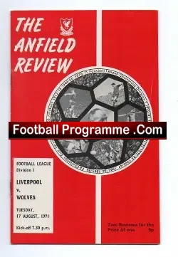 Liverpool v Wolves 1971 - football programme