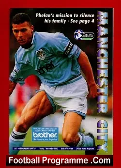 Manchester City v Manchester United 1993 - Plus the Match Ticket