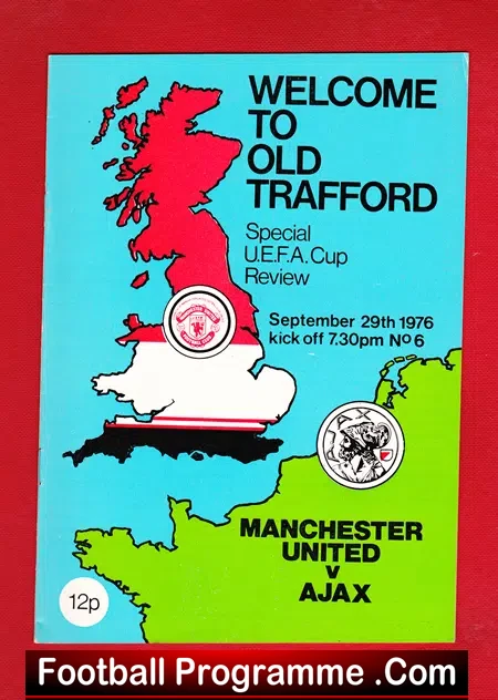 Manchester United v Ajax 1976 – UEFA Cup – Print Error