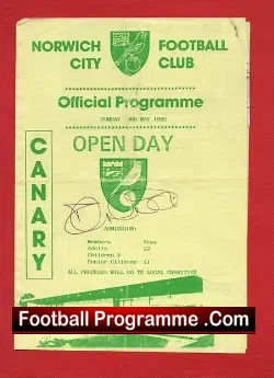 Norwich City Special Open Day Programme 1992 – Multi Signed