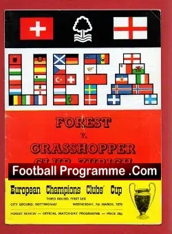 Nottingham Forest v Grasshopper Club Zurich 1979 – European Cup